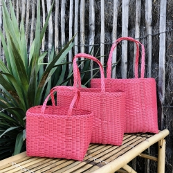 Cabas scoubidou Framboise