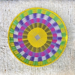 Corbeille scoubidou M Jaune