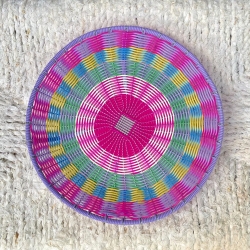 Corbeille scoubidou M Fuchsia